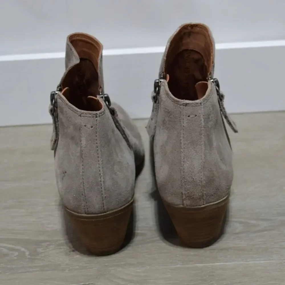 Frye Judith Double Zip Ankle Bootie Suede Leather Gray Size 9 - Picture 4 of 9